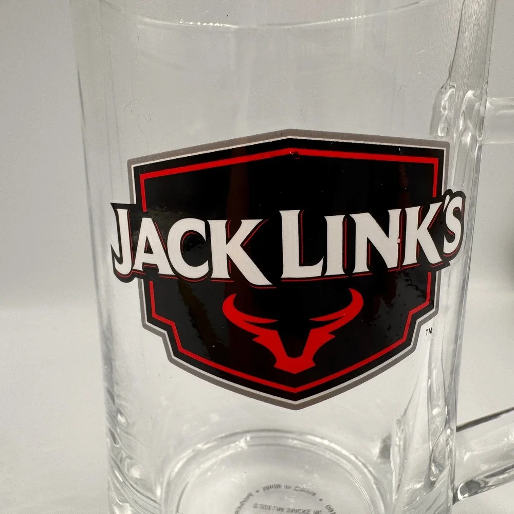 Jack Link's Beer Mug Glass Tankard Red Bull Logo DesignPac 2006 Clear Barware